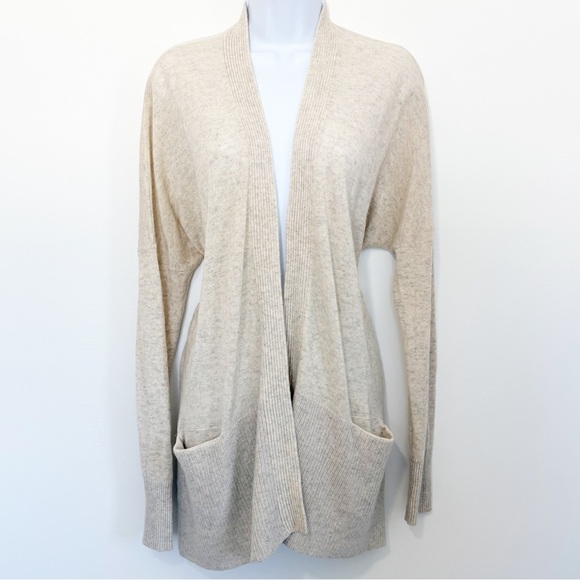 Vince Sweaters - VINCE 100% Cashmere Open Front Cardigan Sweater Cream Neutral Large